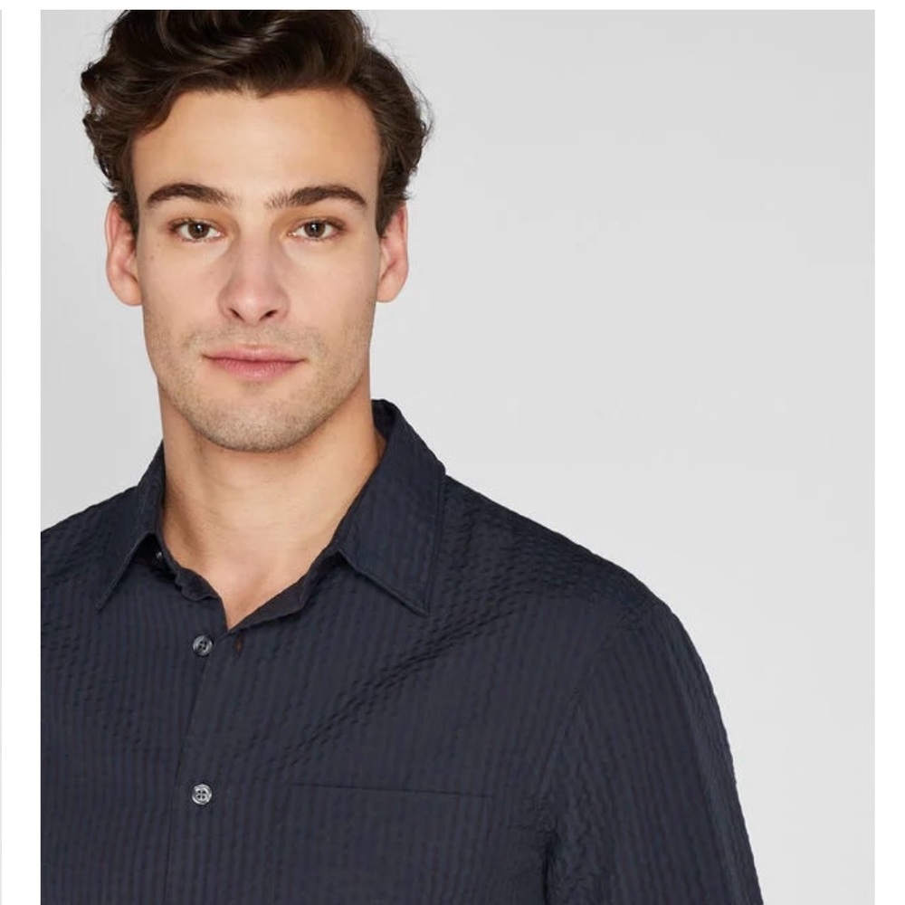 Club Monaco Long Sleeve Seersucker Stripe Button Down.  Very Good condition.